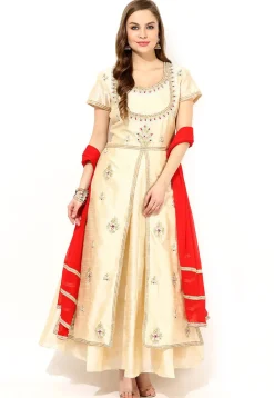 Abaya Stylized Embroidered suit In Cream