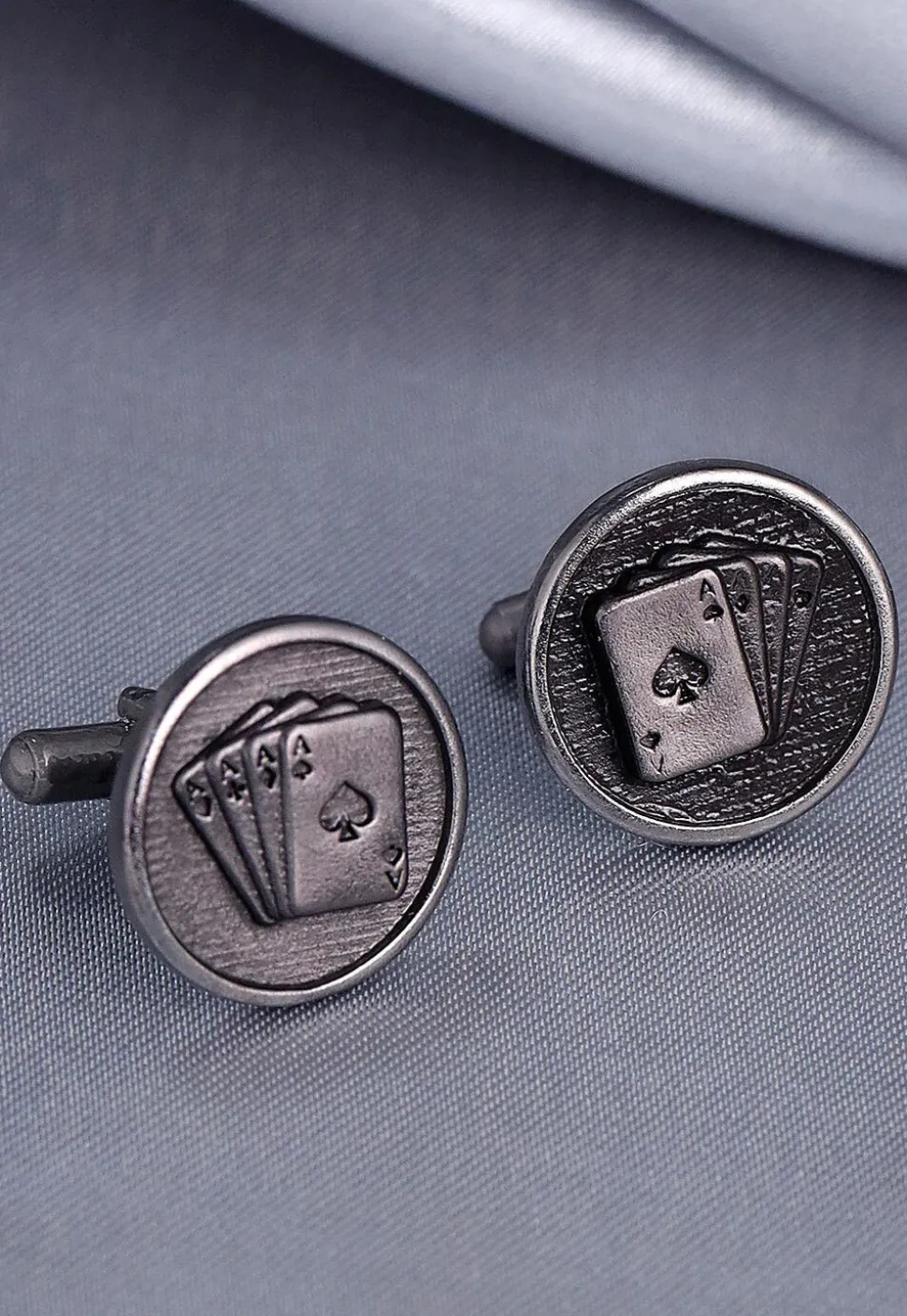 Aces Rule Metallic Cufflink Pair