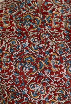 Ajrakh Printed Pure Cotton Tunic in Maroon