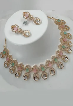 American Diamond Studded Choker Necklace Set