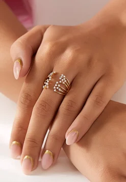 American Diamond Studded Adjustable Ring