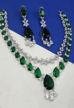 American Diamond Studded Layered Necklace Set