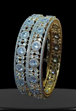 American Diamond Studded Bangle Pair