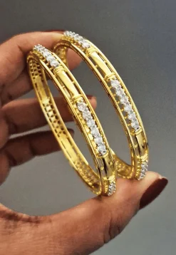American Diamond Studded Bangle Pair
