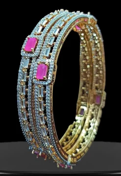 American Diamond Studded Bangle Pair