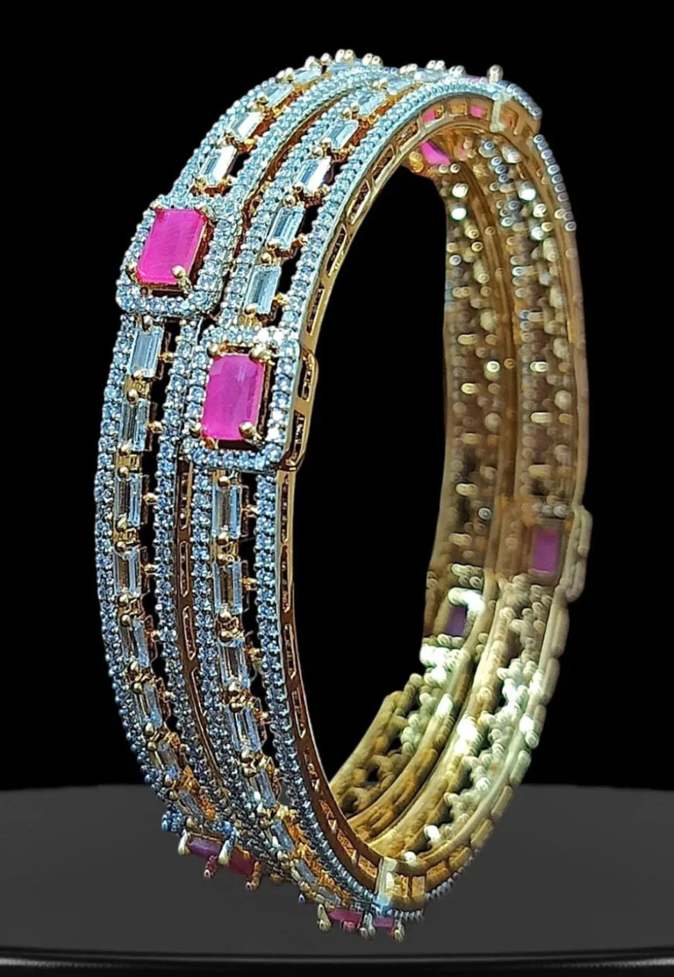American Diamond Studded Bangle Pair