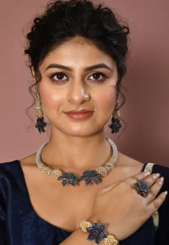 American Diamond Studded Choker Necklace Set
