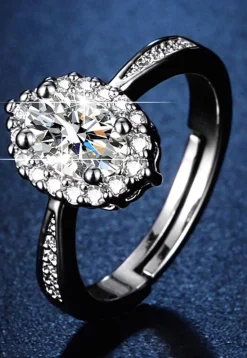 American Diamond Studded Adjustable Ring