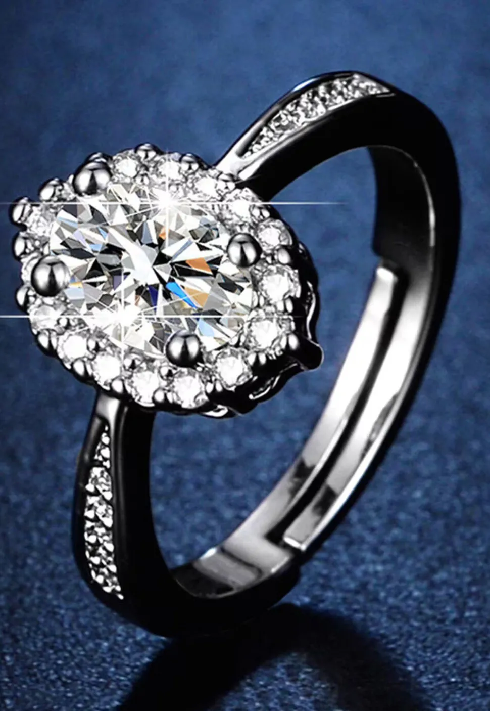 American Diamond Studded Adjustable Ring
