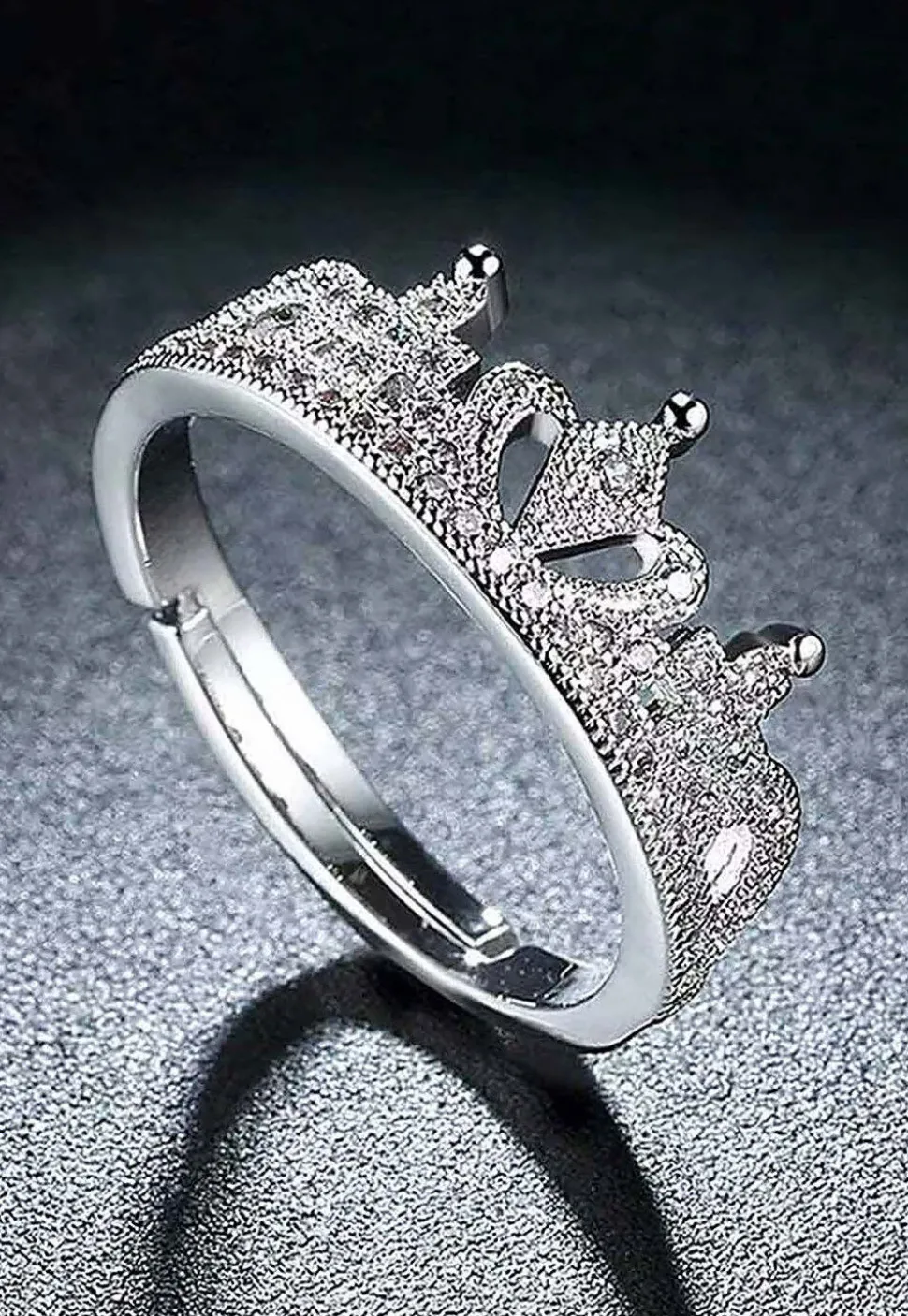 American Diamond Studded Adjustable Ring