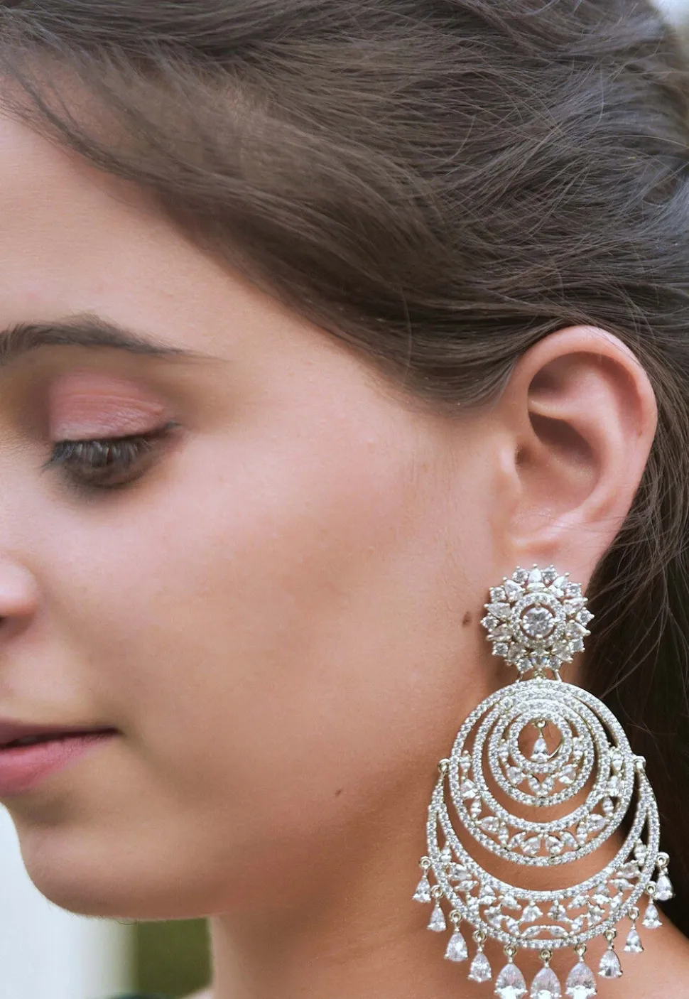American Diamond Studded Chandbali Earrings