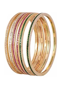 American Diamond Studded Bangle Set