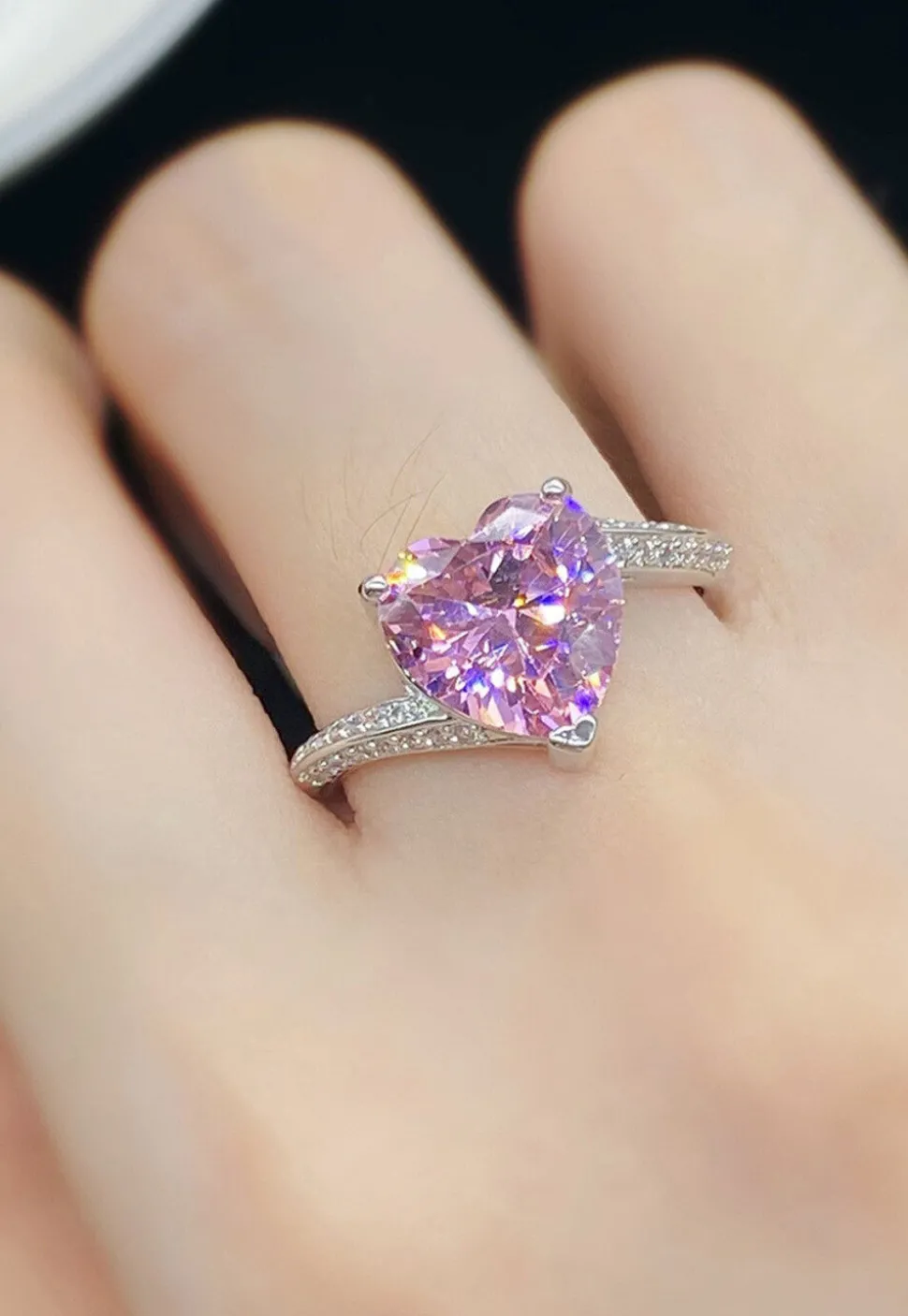 American Diamond Studded Adjustable Ring