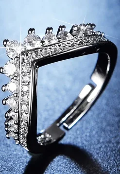 American Diamond Studded Adjustable Ring