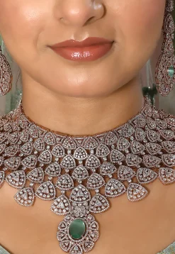 American Diamond Studded Choker Necklace Set