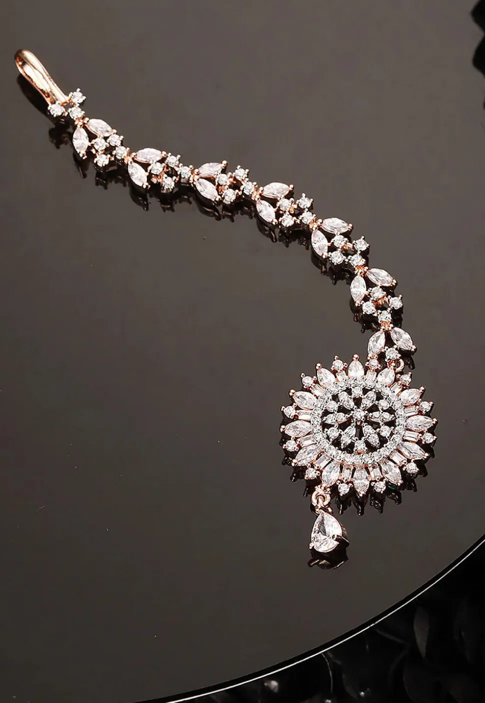 American Diamond Studded Maang Tikka