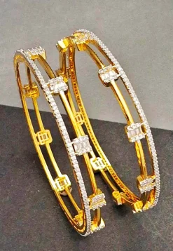 American Diamond Studded Bangle Pair