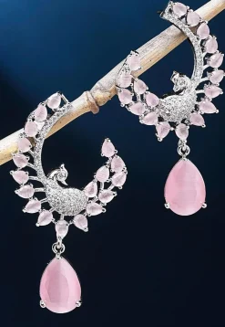 American Diamond Studded Peacock Style Earrings