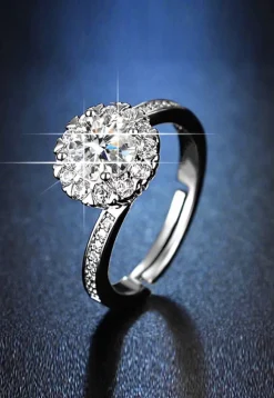 American Diamond Studded Adjustable Ring