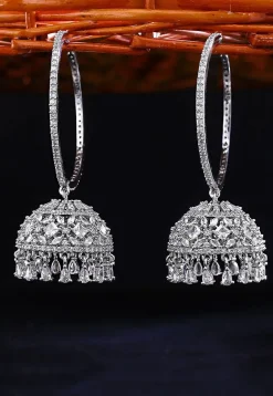 American Diamond Studded Jhumka Style Earrings