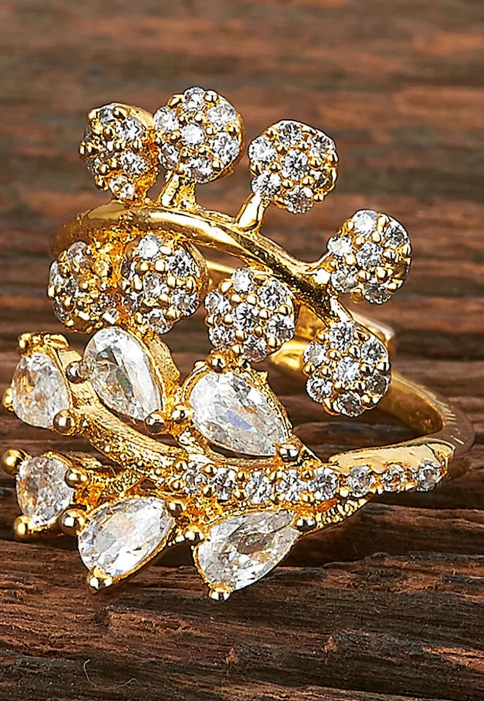 American Diamond Studded Adjustable Ring