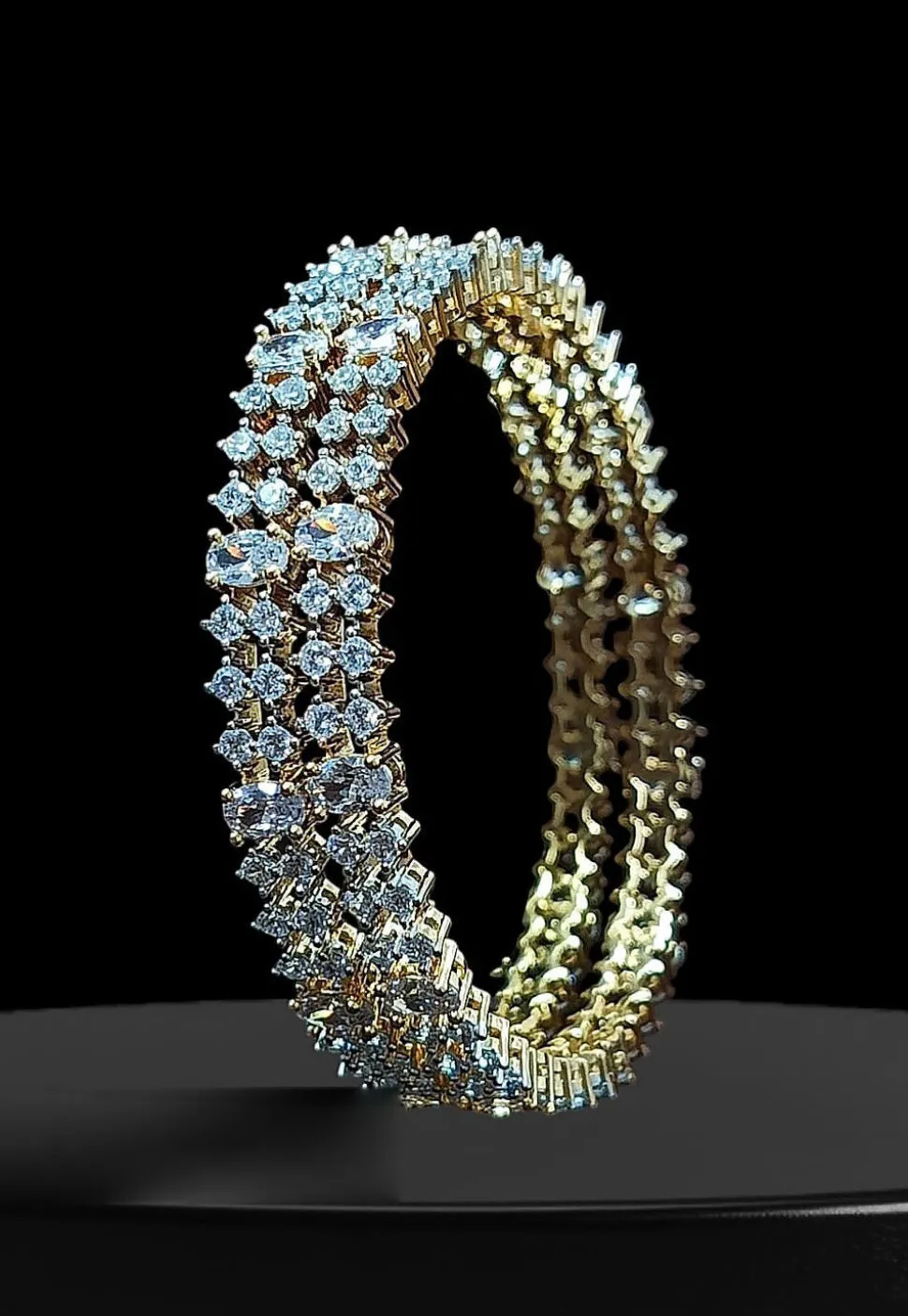 American Diamond Studded Bangle Pair