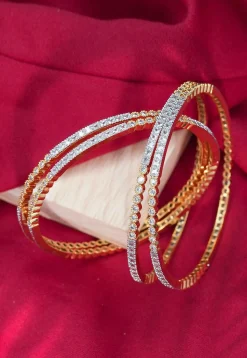 American Diamond Studded Bangle Set