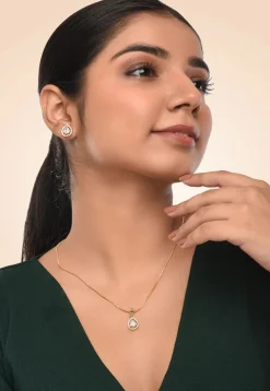 American Diamond Studded Pendant Set