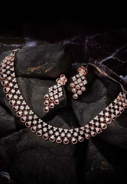 American Diamond Studded Choker Necklace Set