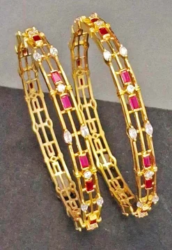American Diamond Studded Bangle Pair