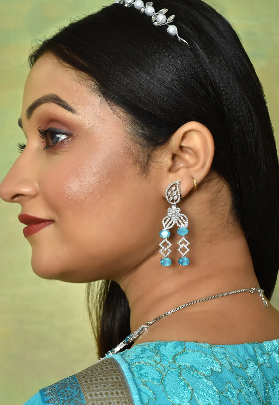 American Diamond Studded Layered Necklace Set