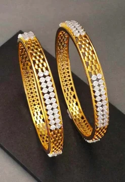 American Diamond Studded Bangle Pair