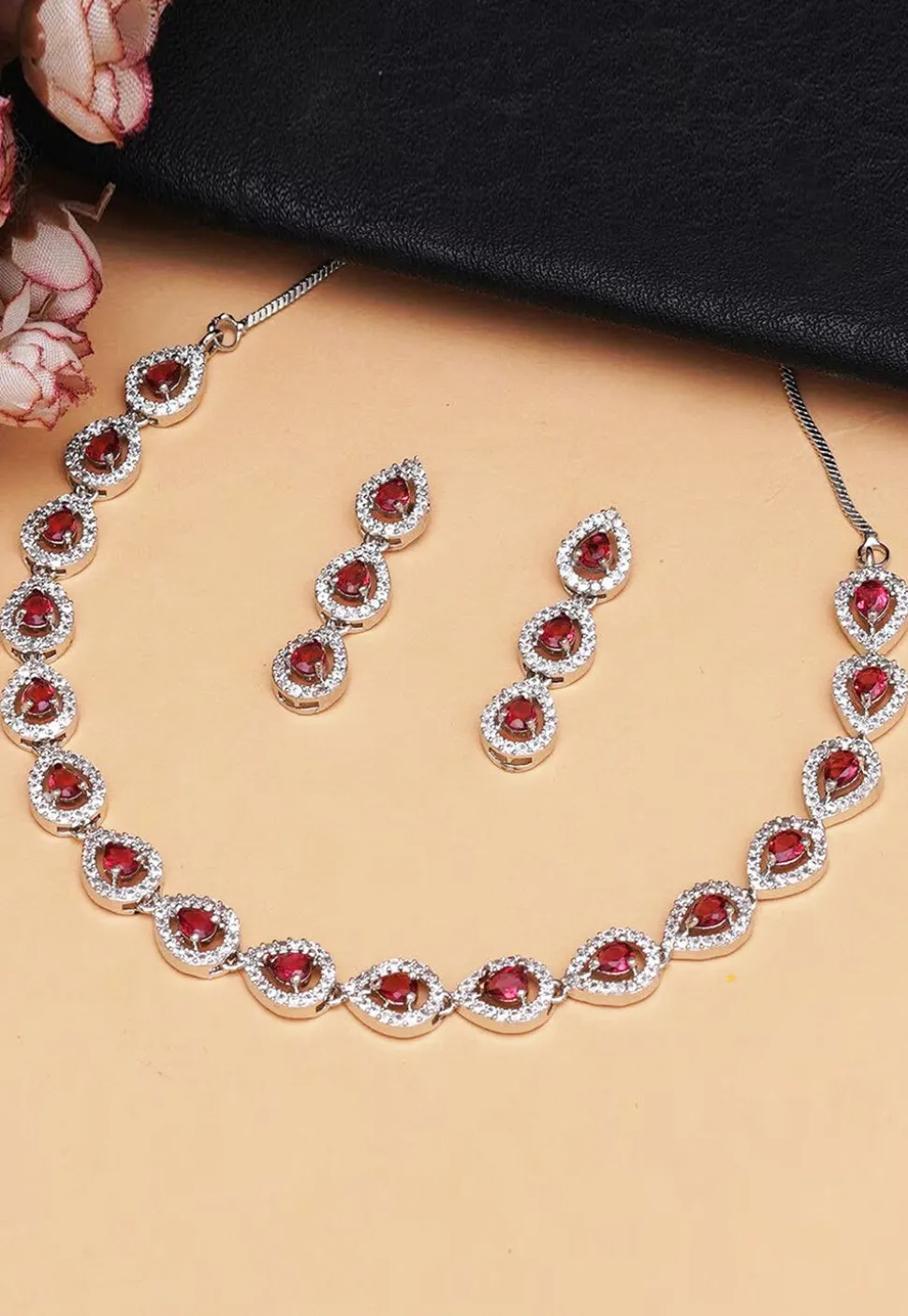 American Diamond Studded Necklace Set