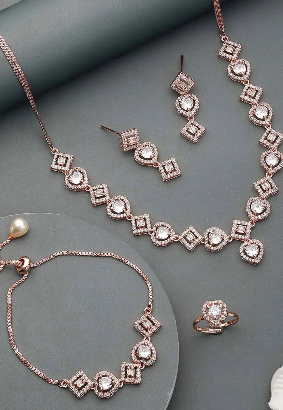 American Diamond Studded Necklace Set