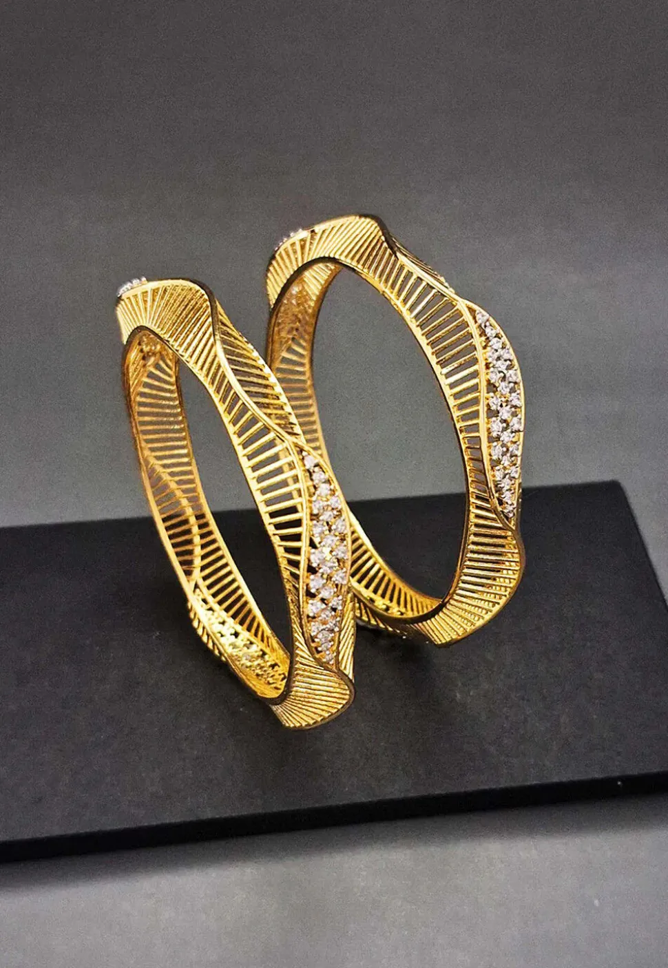 American Diamond Studded Bangle Pair