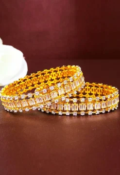 American Diamond Studded Bangle Pair
