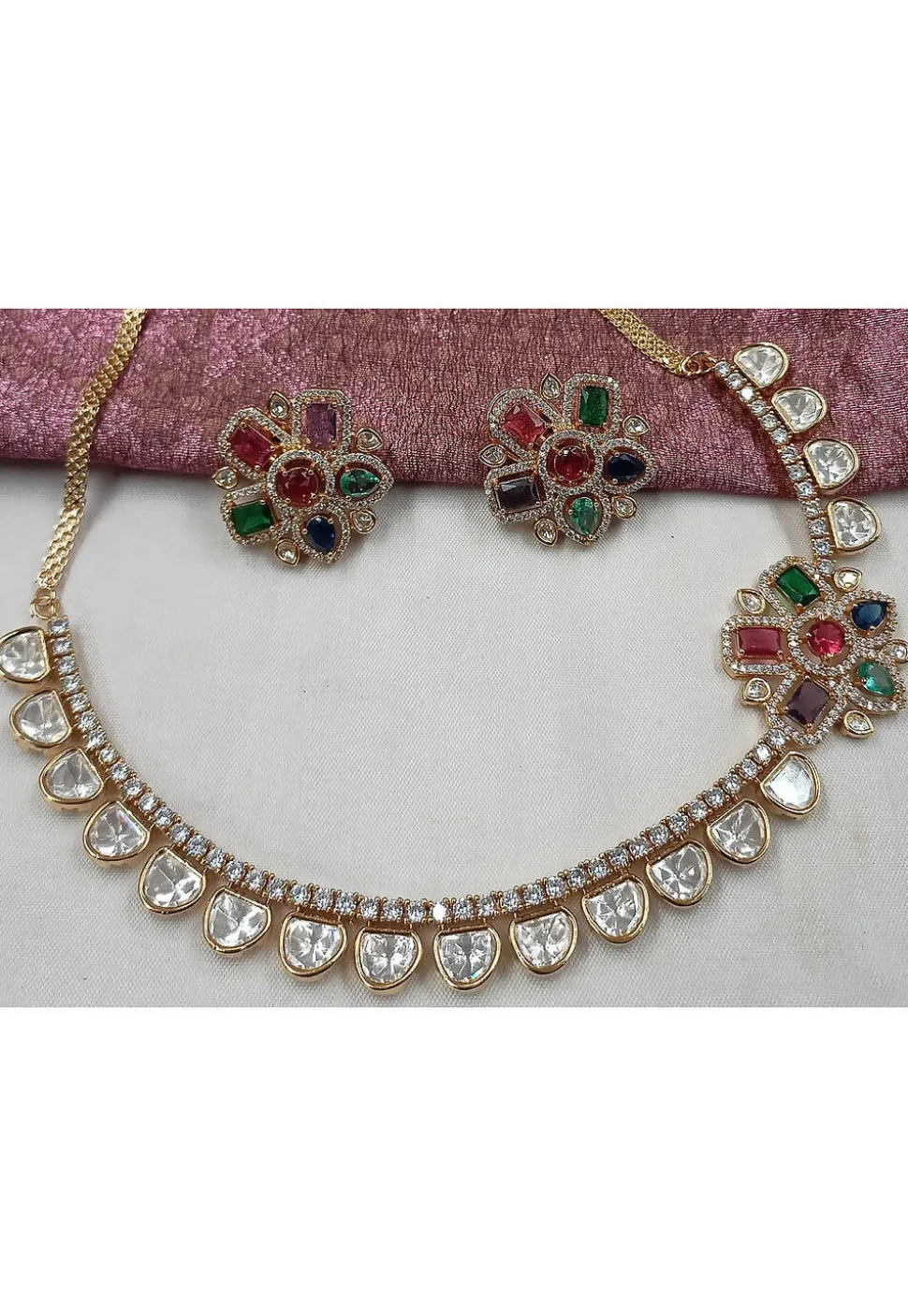 American Diamond Studded Necklace Set