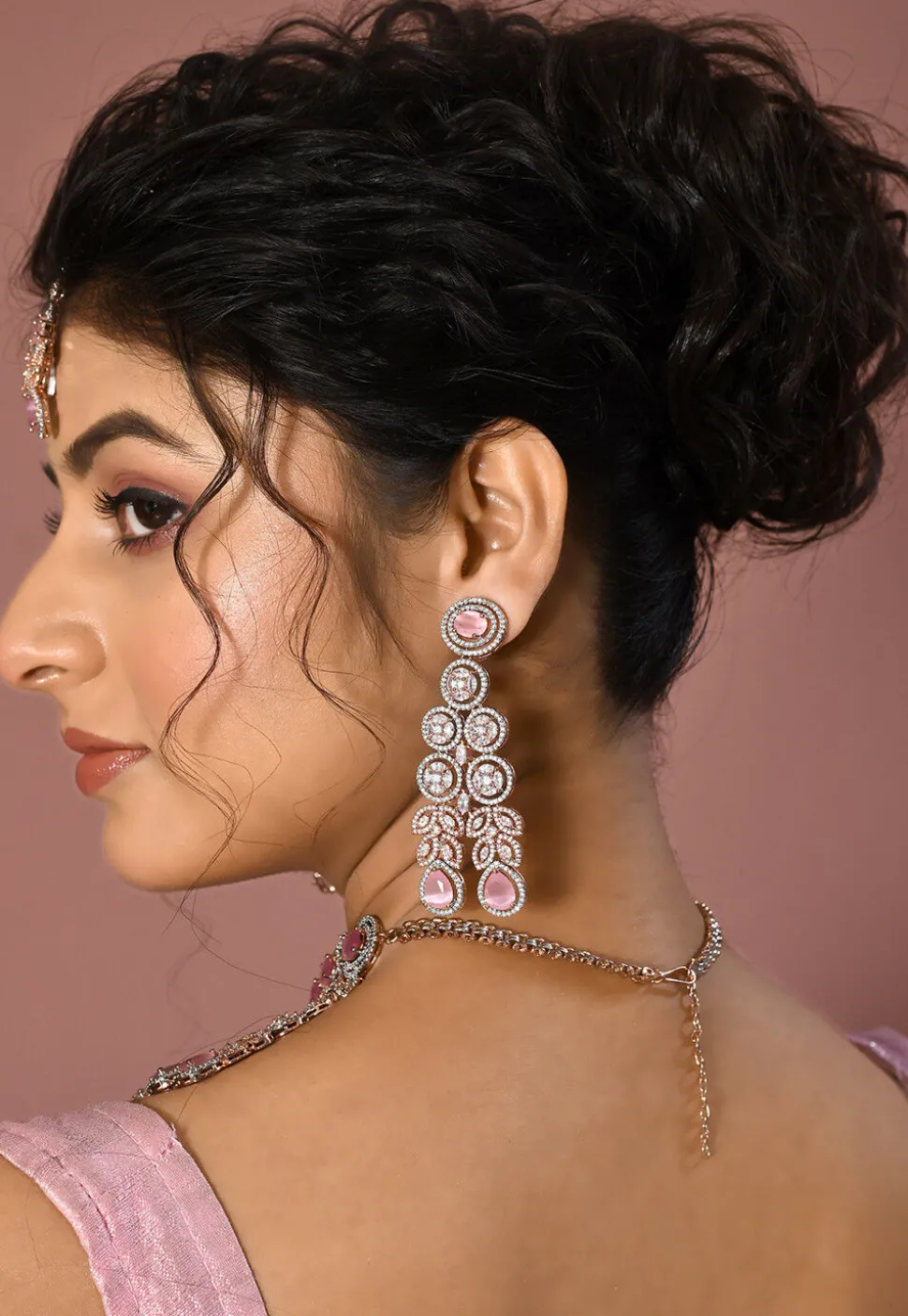 American Diamond Studded Choker Necklace Set