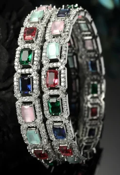 American Diamond Studded Bangle Pair