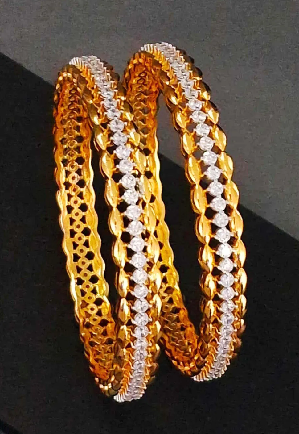 American Diamond Studded Bangle Pair