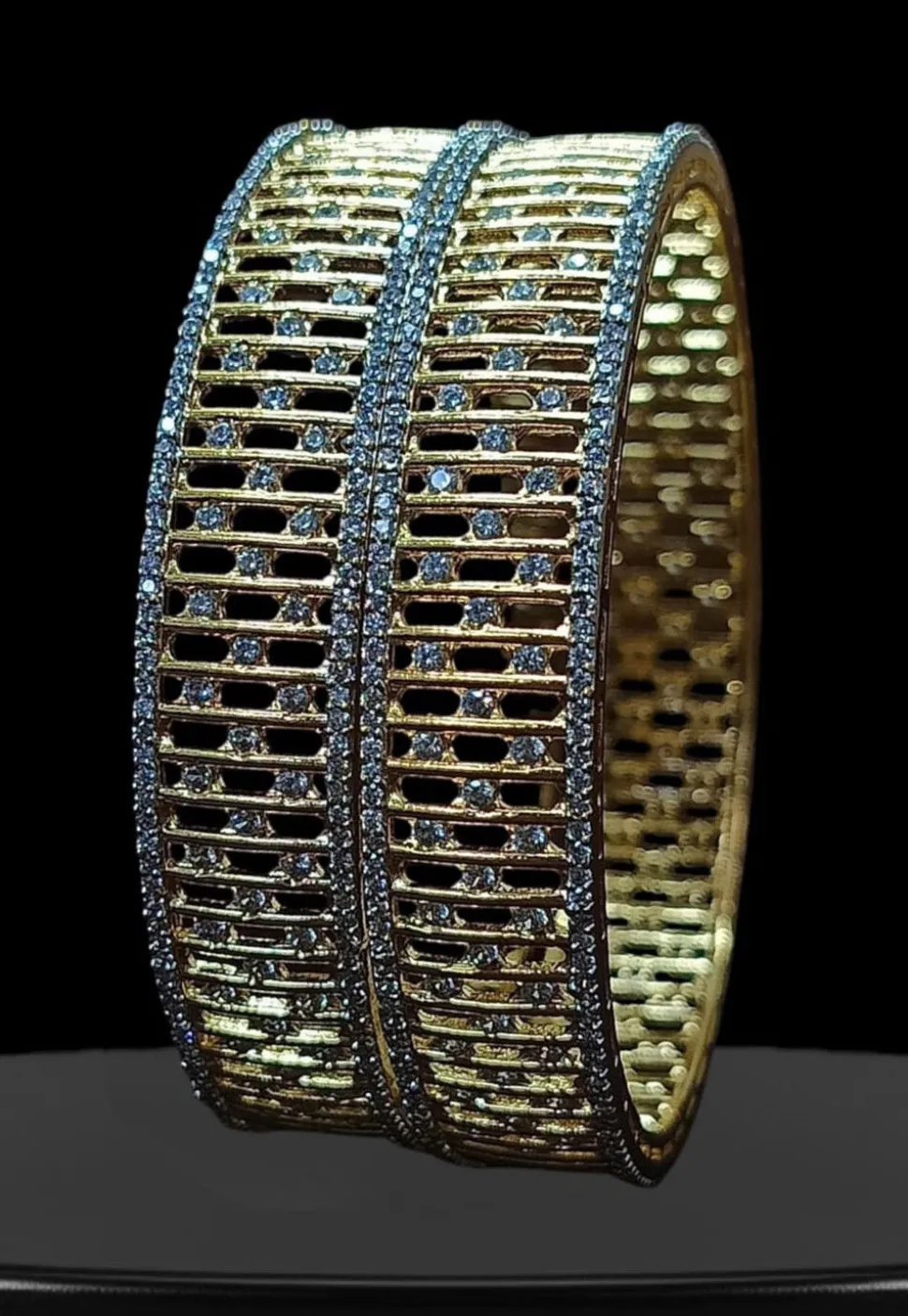 American Diamond Studded Bangle Pair