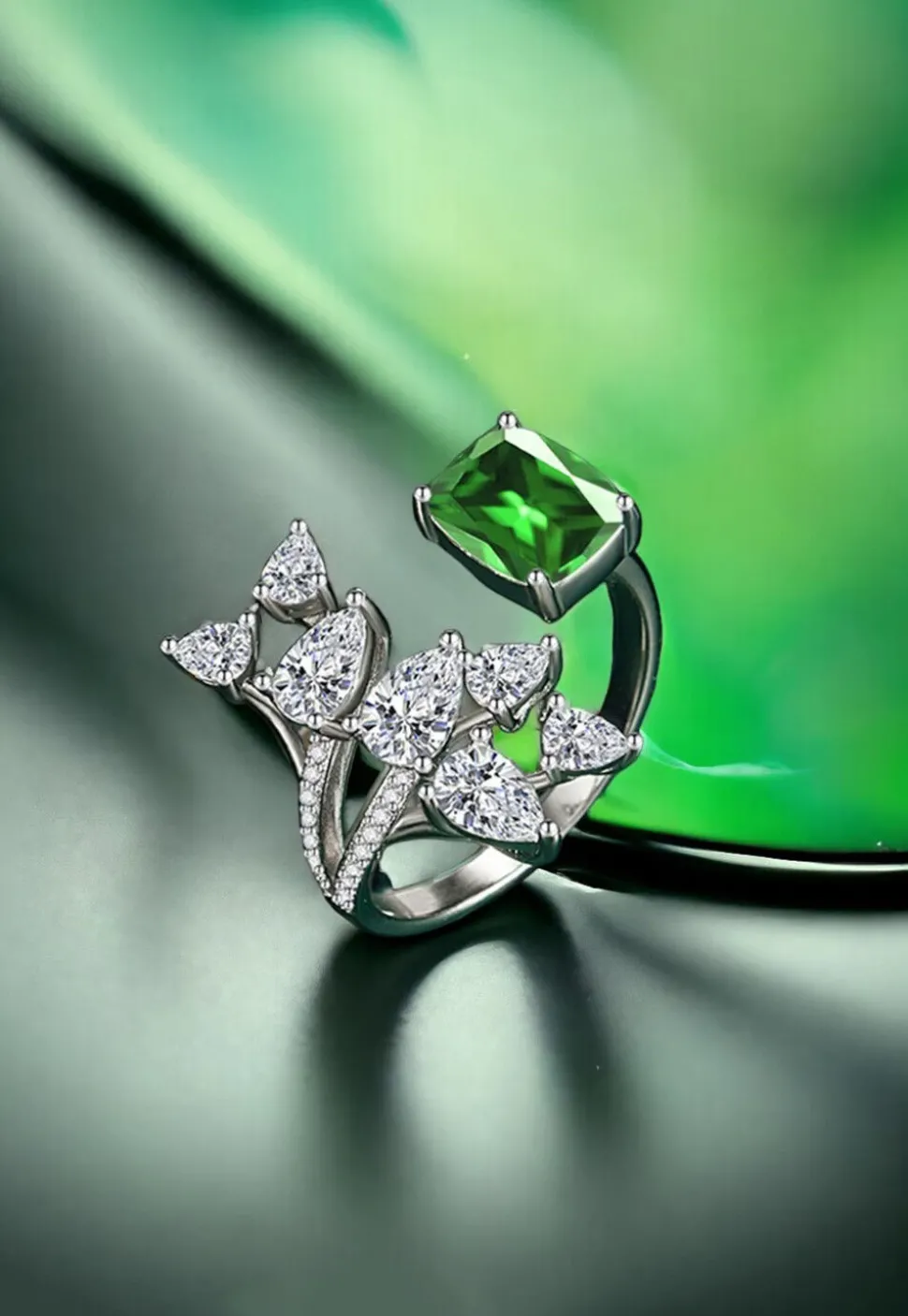 American Diamond Studded Adjustable Ring