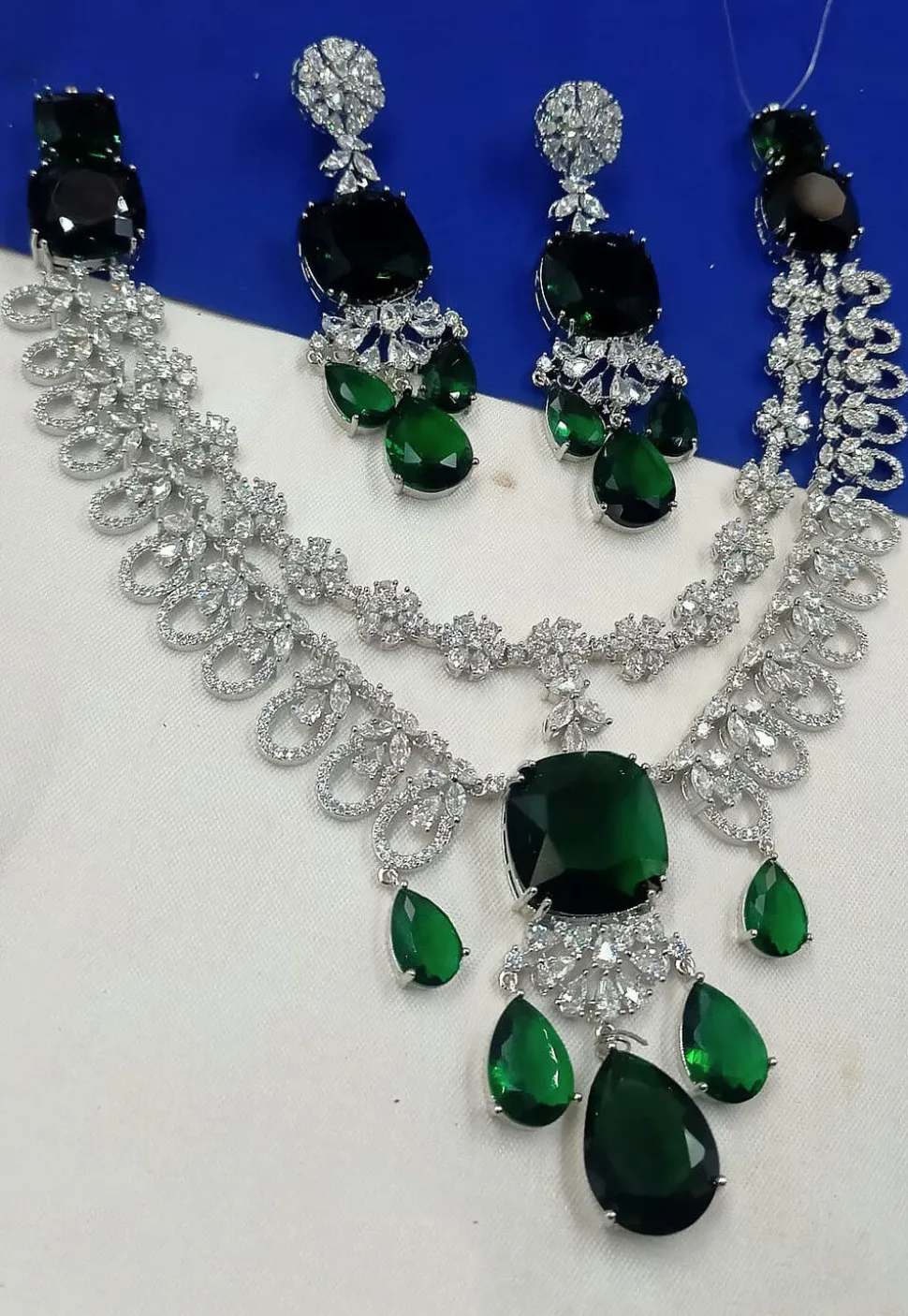 American Diamond Studded Layered Necklace Set