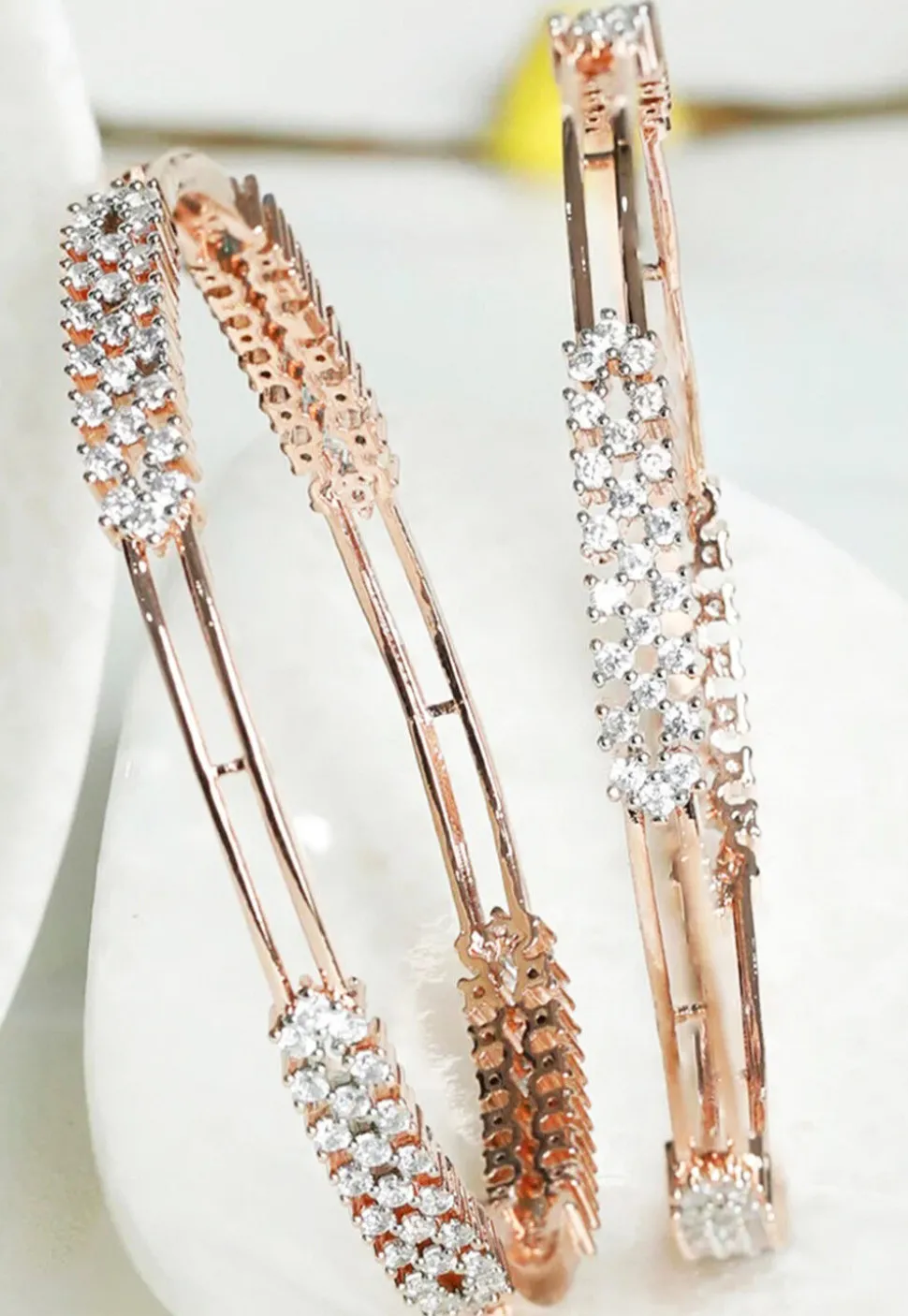 American Diamond Studded Bangle Pair