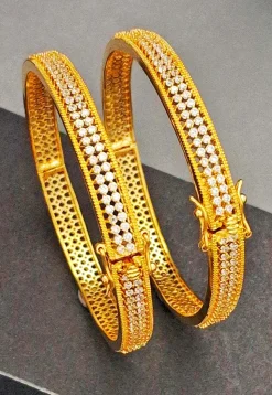 American Diamond Studded Openable Bangle Pair