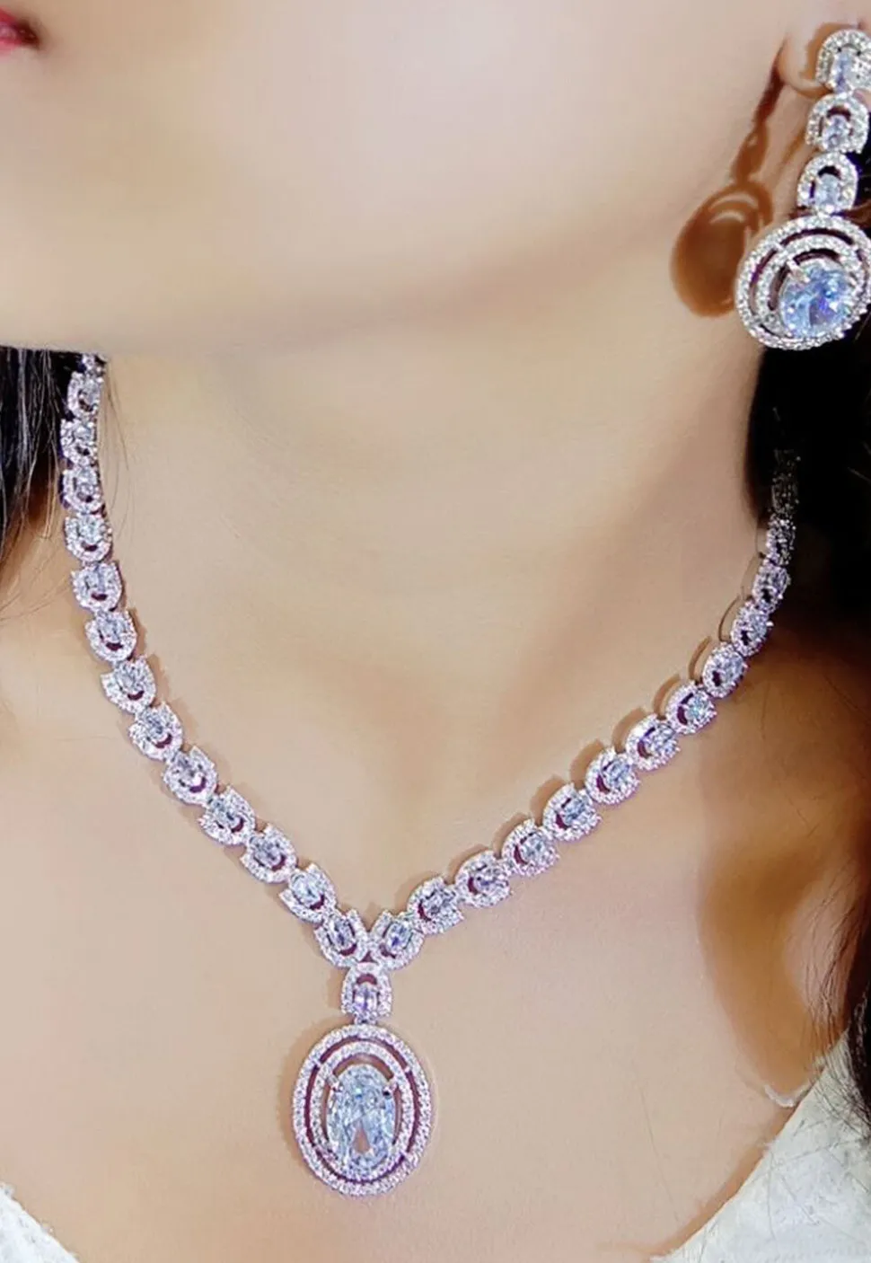 American Diamond Studded Necklace Set