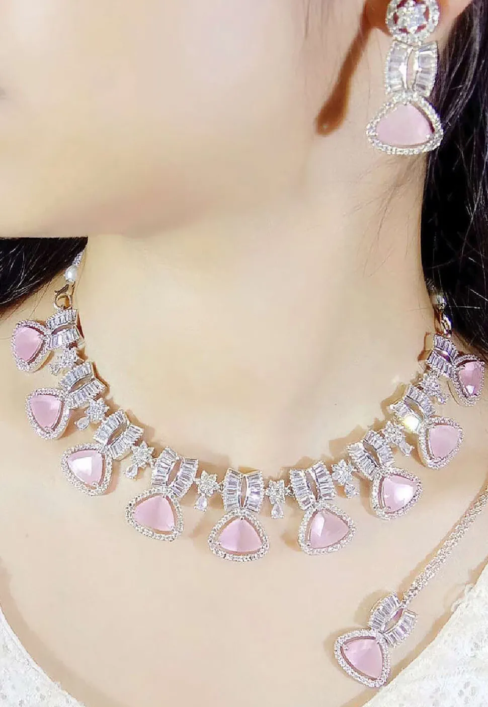 American Diamond Studded Necklace Set