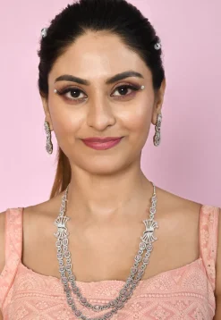 American Diamonds Studded Layered Necklace Set