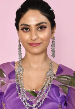 American Diamonds Studded Layered Necklace Set