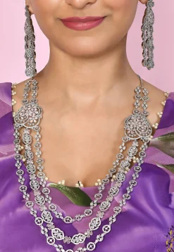 American Diamonds Studded Layered Necklace Set
